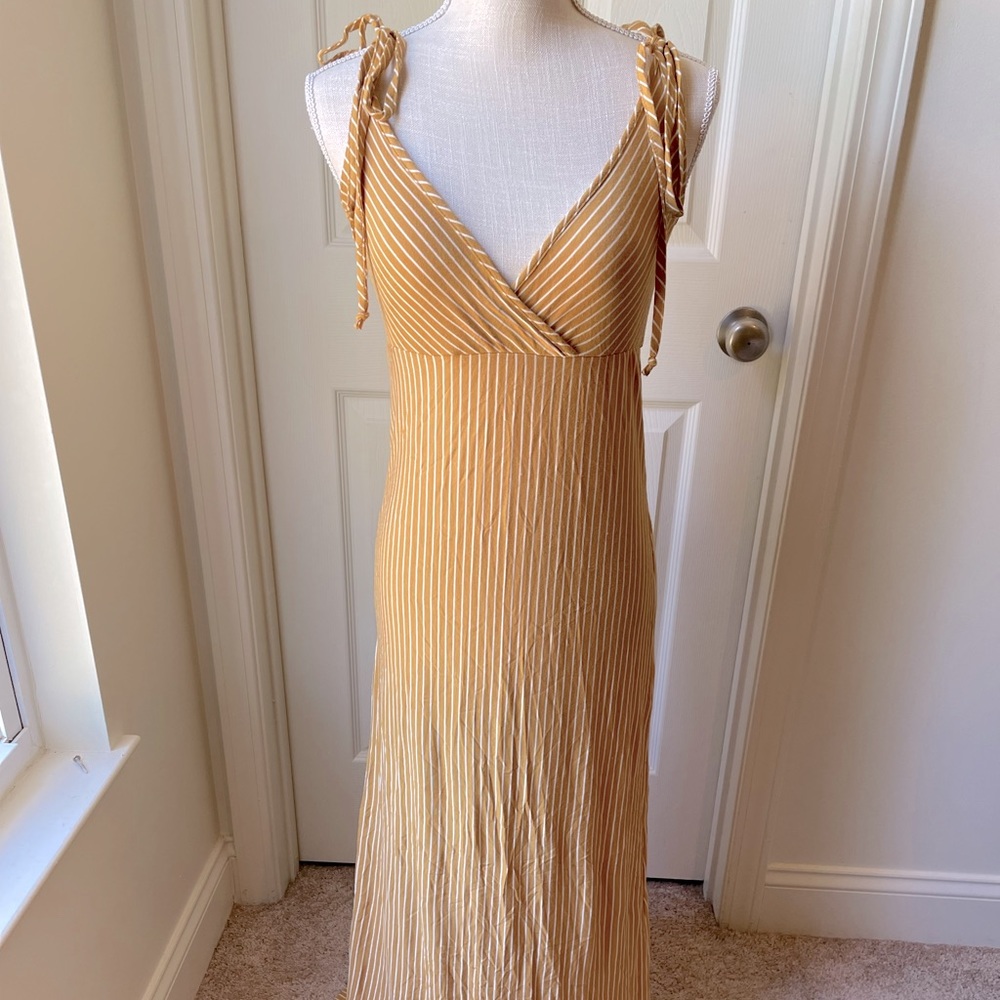 Mustard striped maxi dress